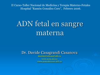 adn fetal en sangre materna