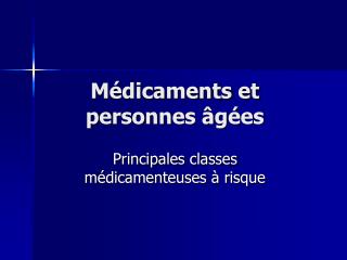 m dicaments et personnes g es