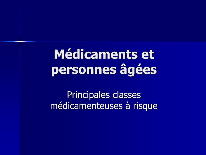 m dicaments et personnes g es