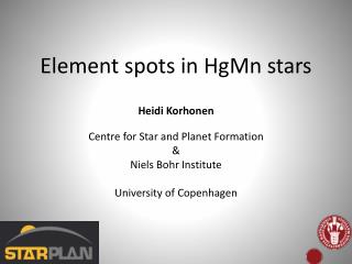 Element spots in HgMn stars
