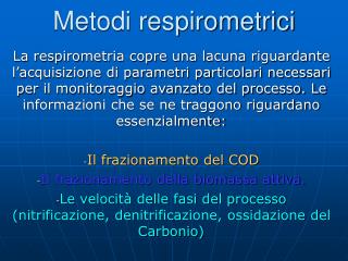 metodi respirometrici