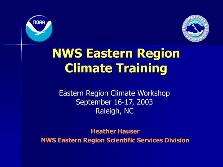 nws eastern region climate training