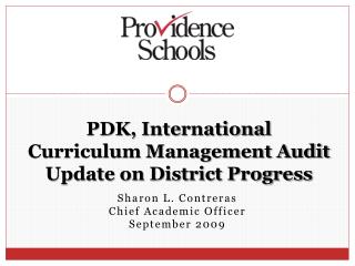 PDK, International Curriculum Management Audit Update on District Progress