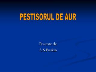 poveste de a s puskin