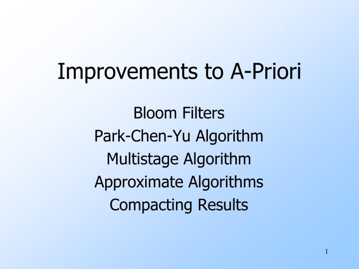 improvements to a priori