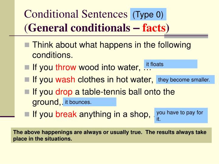 conditional sentences general conditionals facts