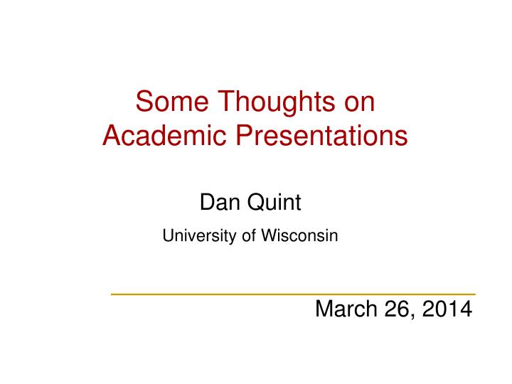 some thoughts on academic presentations