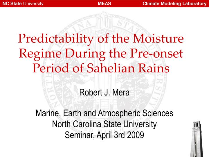 predictability of the moisture regime during the pre onset period of sahelian rains