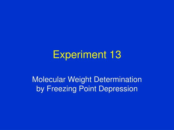 experiment 13