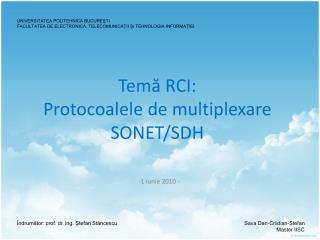 tem rci protocoalele de multiplexare sonet sdh