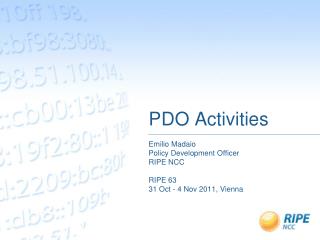PDO Activities