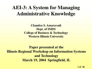 AEI-3: A System for Managing Administrative Knowledge