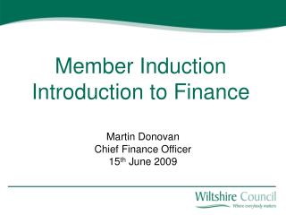 Member Induction Introduction to Finance