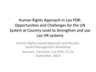 Human Rights-based Approach and Results-based Management Workshop