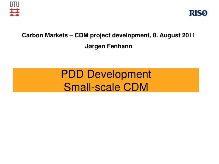 pdd development small scale cdm