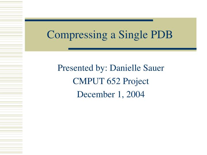 compressing a single pdb