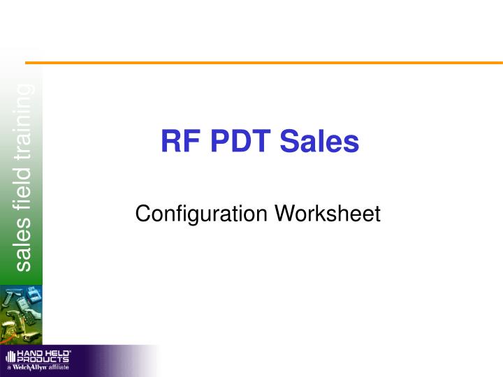 rf pdt sales