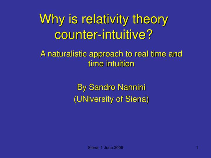why is relativity theory counter intuitive