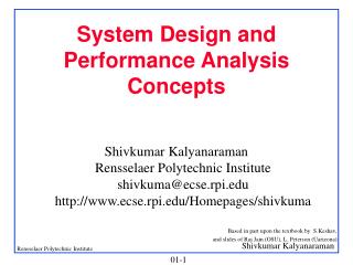 System Design and Performance Analysis Concepts