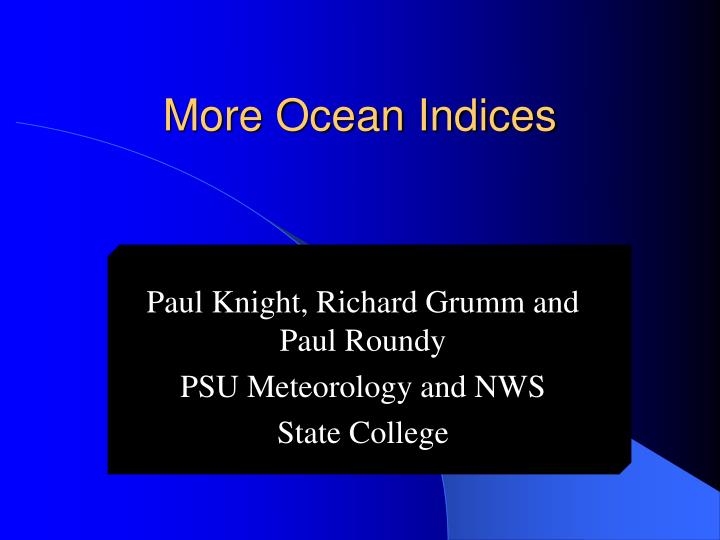 more ocean indices