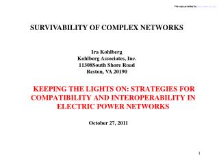 SURVIVABILITY OF COMPLEX NETWORKS