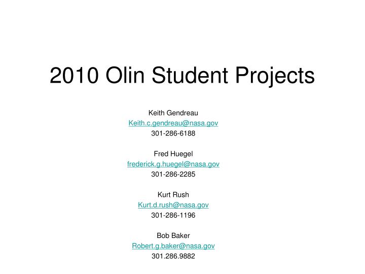 2010 olin student projects
