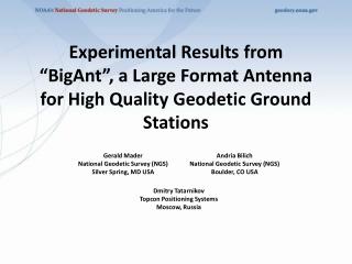 Gerald Mader National Geodetic Survey (NGS) Silver Spring, MD USA