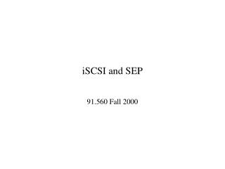 iSCSI and SEP