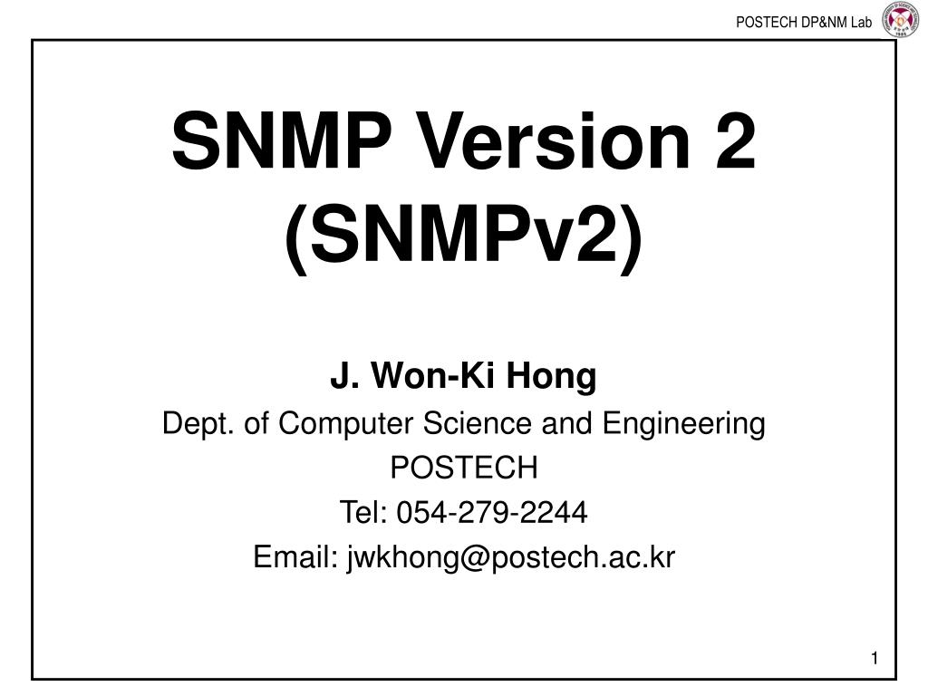 PPT - SNMP Version 2 (SNMPv2) PowerPoint Presentation, free download ...