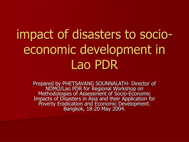 impact of disasters to socio economic development in lao pdr