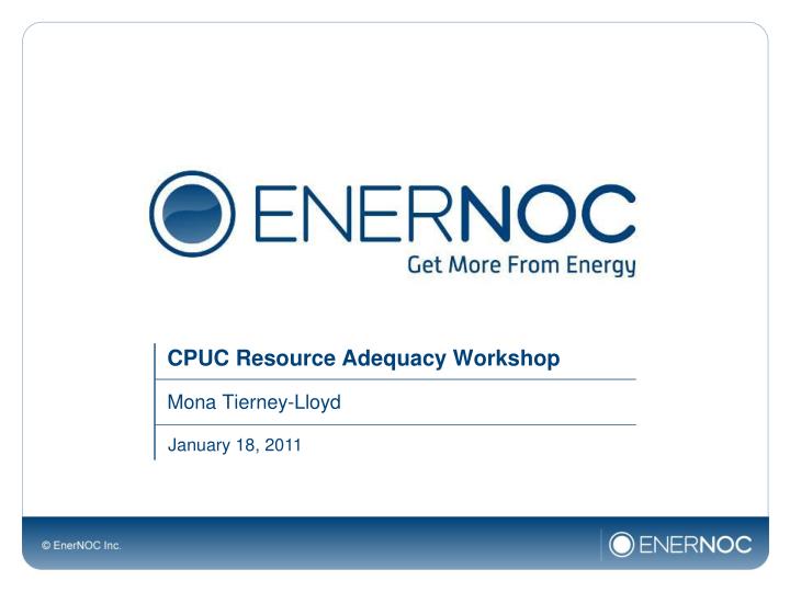 cpuc resource adequacy workshop