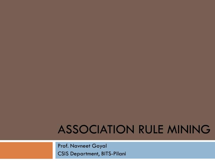 association rule mining