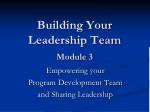 Building Your Leadership Team Module 3 - slide 1