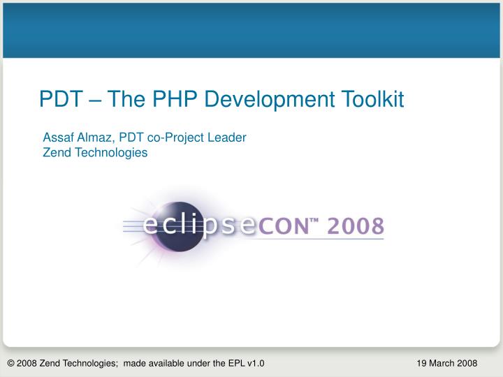 pdt the php development toolkit