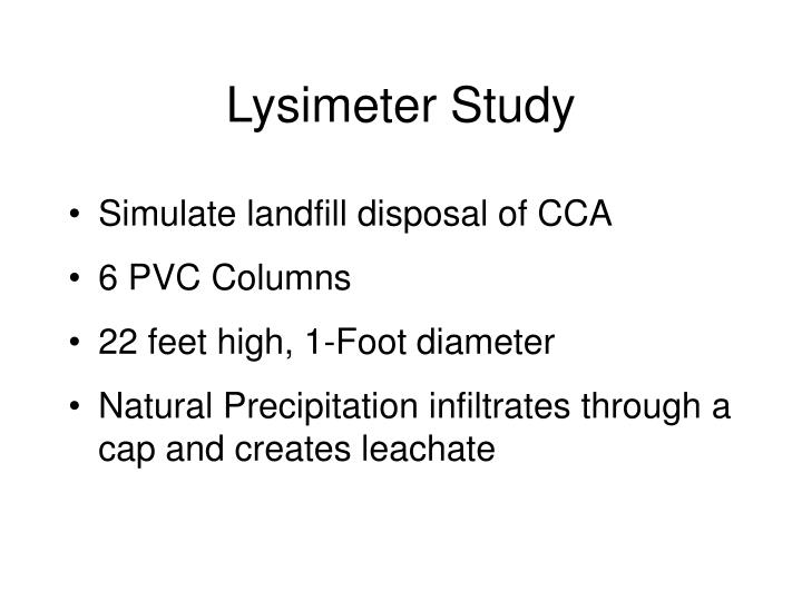 lysimeter study