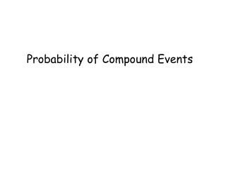 Probability of Compound Events