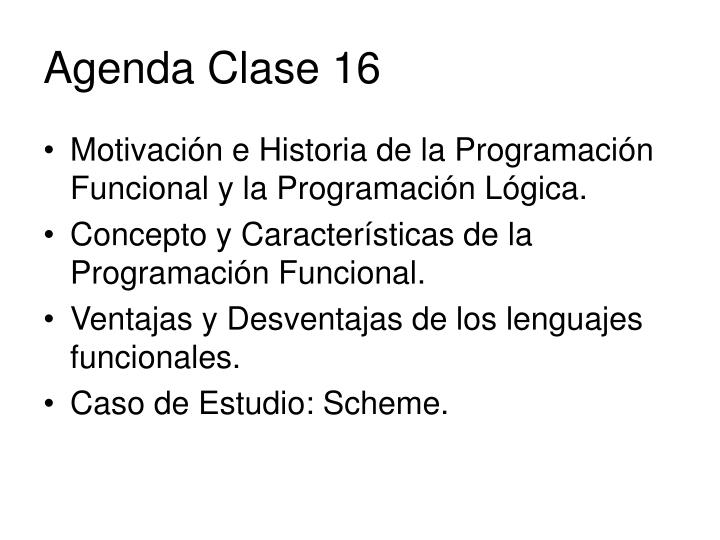agenda clase 16