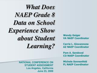 What Does NAEP Grade 8 Data on School Experience Show about Student Learning?