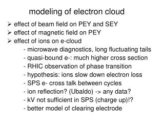 modeling of electron cloud