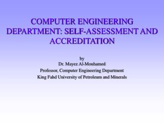 COMPUTER ENGINEERING DEPARTMENT: SELF-ASSESSMENT AND ACCREDITATION