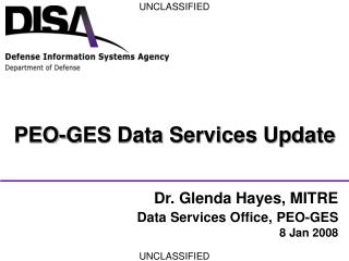 PEO-GES Data Services Update