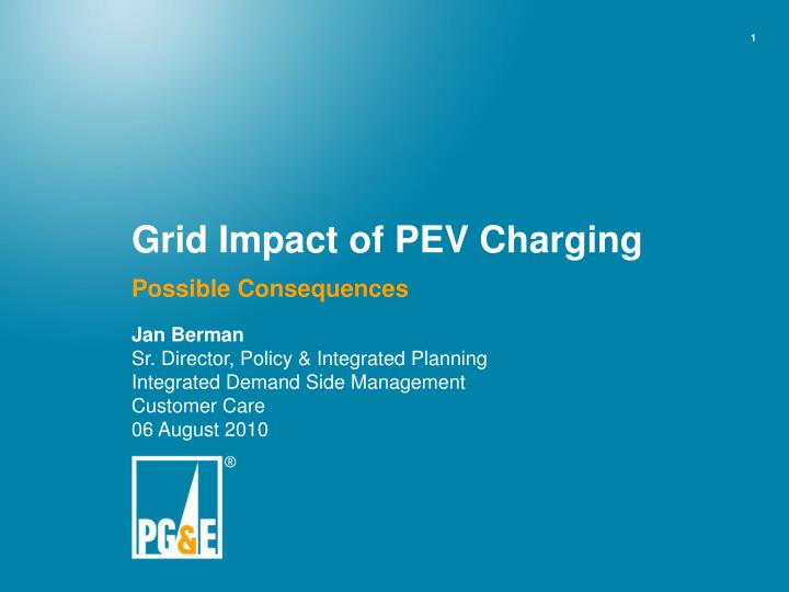 grid impact of pev charging