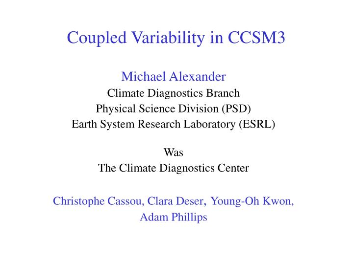 coupled variability in ccsm3
