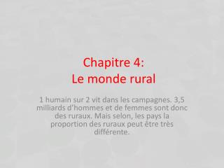 Chapitre 4: Le monde rural