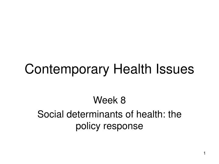 contemporary health issues