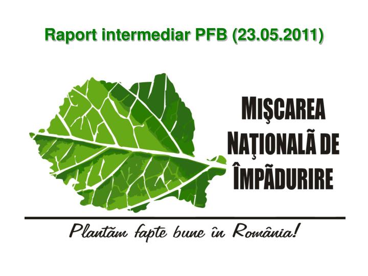 raport intermediar pfb 23 05 2011