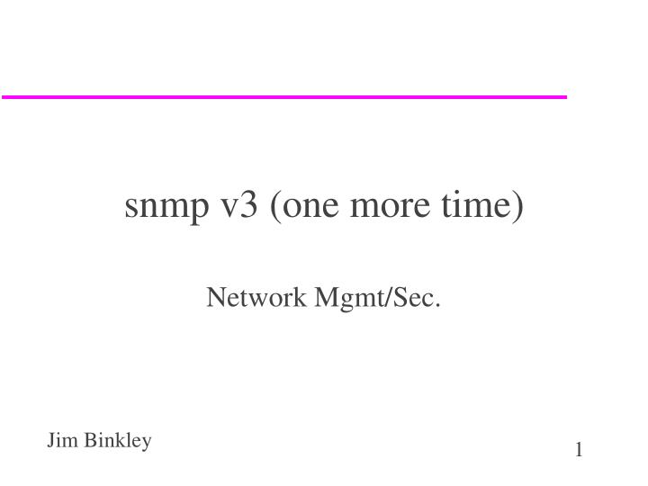 snmp v3 one more time