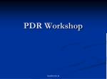 PDR Workshop - slide 1