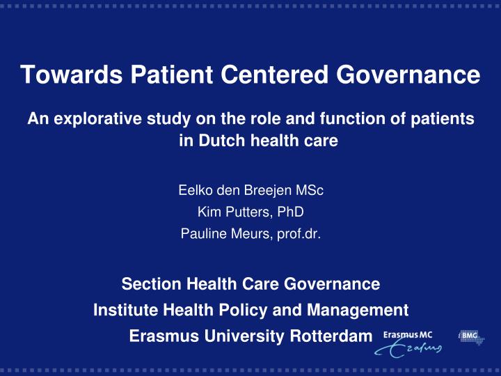 towards patient centered governance