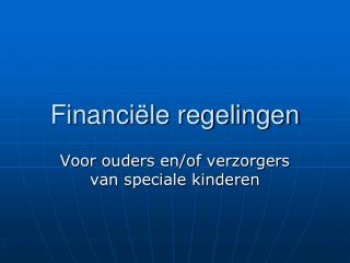 financi le regelingen